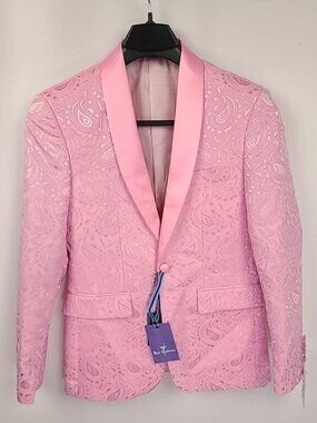 Blu Martini Pink Paisley 2-Piece Tuxedo 34R, Pants W26